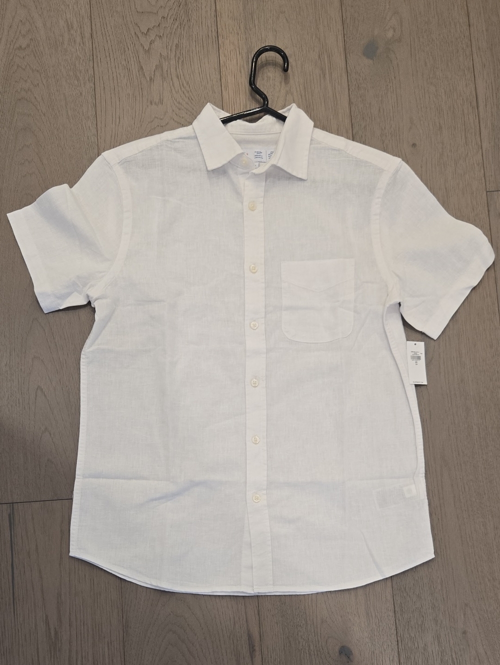 Men's Short-Sleeve Button-Up Shirt in White Bnwt
